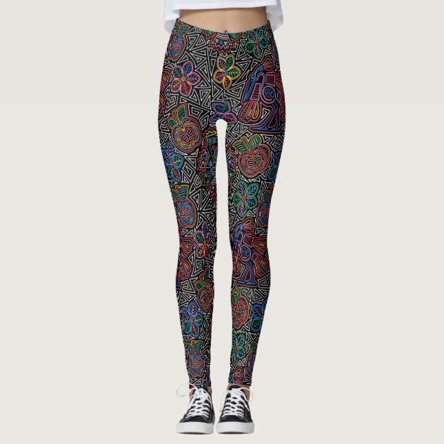 Mexikanska Embroidery Image Mode Pop Leggings (Framsida)