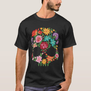 Mexikanska Embroidery Stil Skull-konstruktionen fr T Shirt