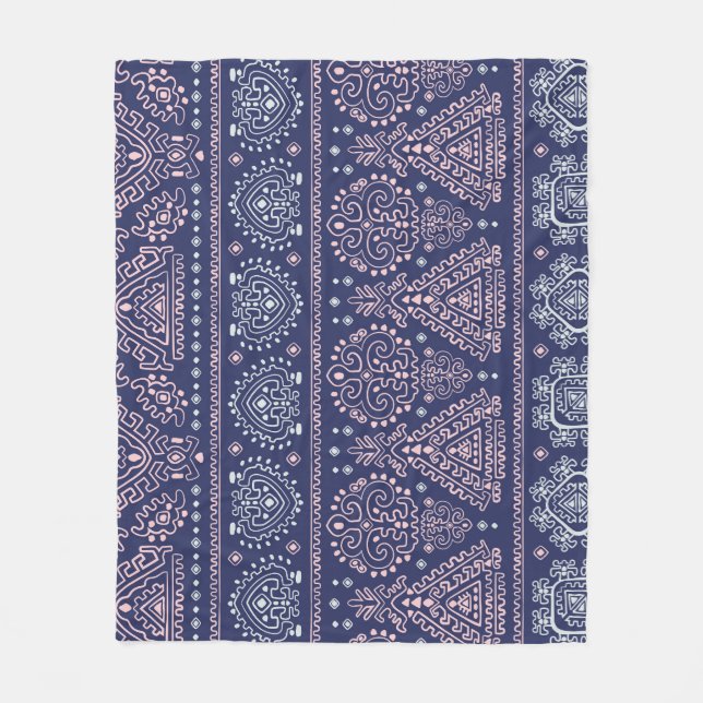 Mexikanska, etniska, sömlösa mönster. fleecefilt (Framsidan)