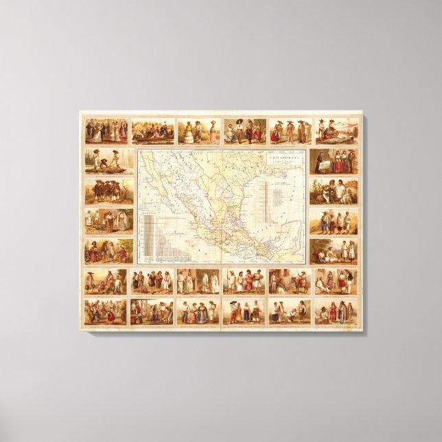 Mexikanska etnografiska diagram canvastryck (Framsida)