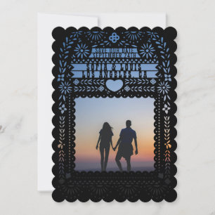 Mexikanska Fantail Doves Papel Picado Spara datume Inbjudningar