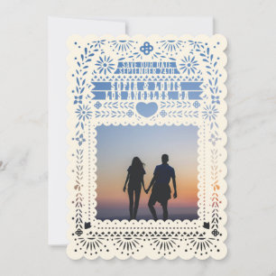 Mexikanska Fantail Doves Papel Picado Spara datume Inbjudningar