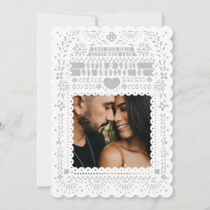 Mexikanska Fantail Doves Papel Picado Spara datume Inbjudningar