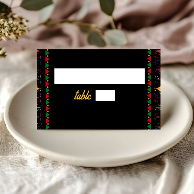 Mexikanska färgade bröllop placeringskort (Skapare uppladdad)