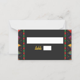 Mexikanska färgade bröllop placeringskort