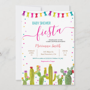 Mexikanska färgfulla aktus Fiesta Baby dusch Part Inbjudningar