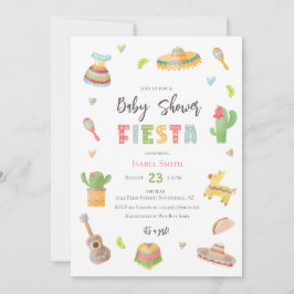 Mexikanska färgstarka fiesta Baby Shower Inbjudningar