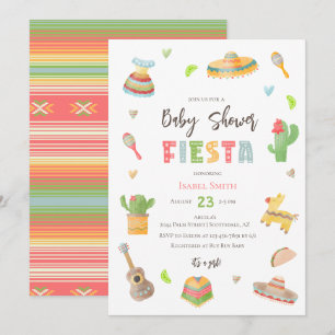 Mexikanska färgstarka fiesta Baby Shower Inbjudningar