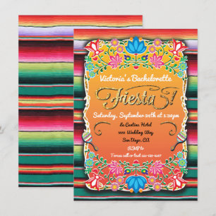 Mexikanska Fiesta Bachelorette Party Guld Glitter Inbjudningar