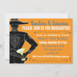 Mexikanska Fiesta Banditos, Senoritas & Margaritas Inbjudningar