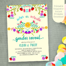 Mexikanska Fiesta Blommigt Lemon Colorful Gender R Inbjudningar