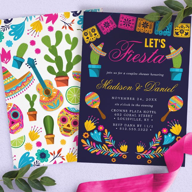 Mexikanska Fiesta Blommigt Par Möhippa Inbjudningar (Skapare uppladdad)