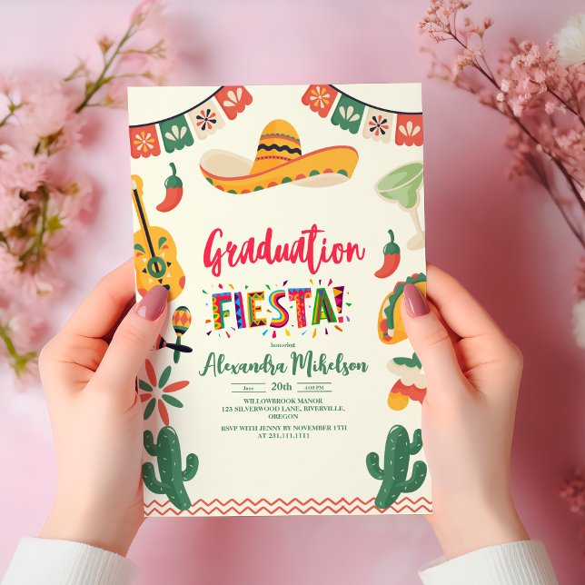 Mexikanska Fiesta Blommigt Studentfest Inbjudningar (Skapare uppladdad)
