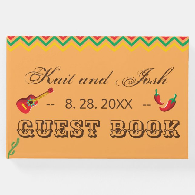 Mexikanska fiesta Bröllop Guest Bok (Framsida)