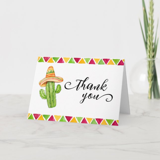 Mexikanska Fiesta Cactus Taco "Bout A Baby Shower Tack Kort (Framsida)