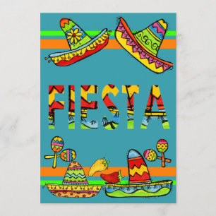 Mexikanska Fiesta Cinco de Mayo-inbjudan Teal Inbjudningar