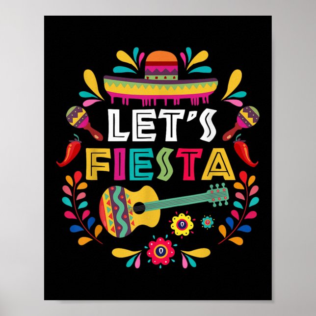 Mexikanska Fiesta Cinco De Mayo Party Colorful Poster (Framsidan)