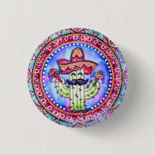 Mexikanska Fiesta Cinco de Mayo Sombrero Hat Blue Knapp