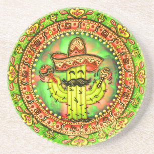 Mexikanska Fiesta Cinco de Mayo Sombrero Hat Grönt Underlägg