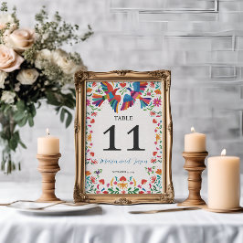 Mexikanska Fiesta Colorful Blommigt Modern Boda Br Bordsnummer