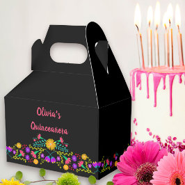 Mexikanska Fiesta Flowers Black Rosa Personlig Presentaskar