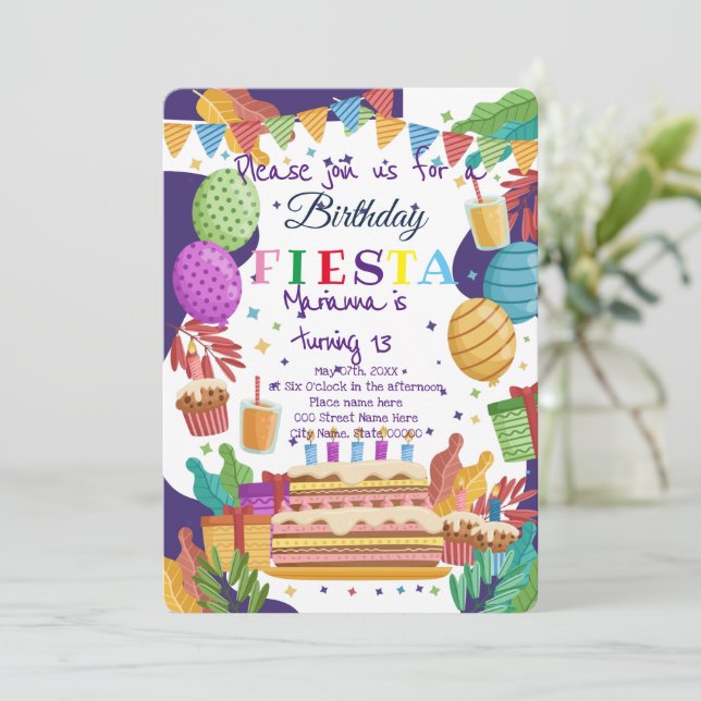 Mexikanska Fiesta Födelsedagsfest inbjudan (Stående Fram)