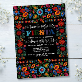 Mexikanska fiesta Folk Art Blommigt Embroidery Bir Inbjudningar