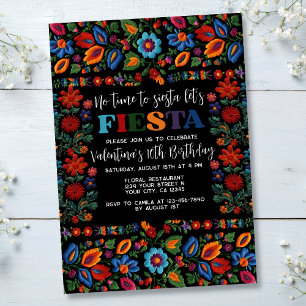 Mexikanska fiesta Folk Art Blommigt Embroidery Bir Inbjudningar