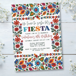 Mexikanska fiesta Folk Art Blommigt Embroidery Bir Inbjudningar