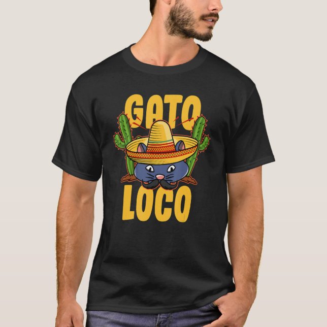 Mexikanska Fiesta - Gato Loco T Shirt (Framsida)