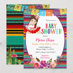 Mexikanska Fiesta Girl Baby Shower Inbjudningar