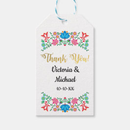 Mexikanska Fiesta Gold Foil-Blommigten föredrar pr Presentetikett