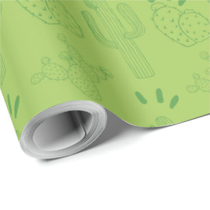 Mexikanska Fiesta Grönt Cactus Presentpapper