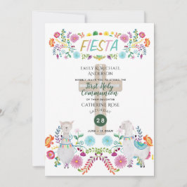 Mexikanska Fiesta HELIGA COMMUNION FolFlowers Llam Inbjudningar