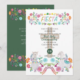 Mexikanska Fiesta HELIGA COMMUNION FolFlowers Llam Inbjudningar