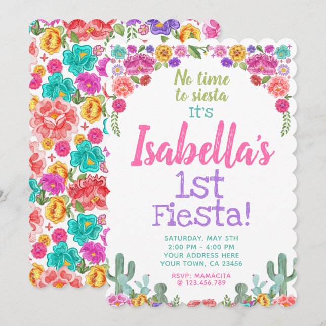 Mexikanska fiesta inbjudningar (Fram/baksida)