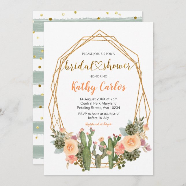 Mexikanska Fiesta Inbjudningskort för möhippan (Fram/baksida)