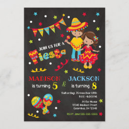 Mexikanska Fiesta Joint Birthday InvestigGirl Inbjudningar