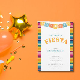Mexikanska fiesta Papel Picado Baby Shower Inbjudningar