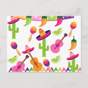 Mexikanska Fiesta Party Sombrero Saguaro Lime Pepp Inbjudan Vykort