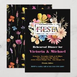 Mexikanska fiesta Rehearsal Dinner Pressed Flowers Inbjudningar