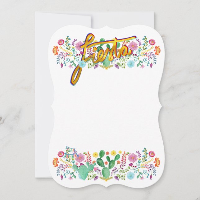 Mexikanska Fiesta Rustic Folk Flowers Llama ANY EV Inbjudningar (Framsida)
