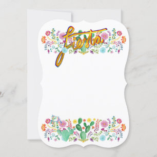 Mexikanska Fiesta Rustic Folk Flowers Llama ANY EV Inbjudningar