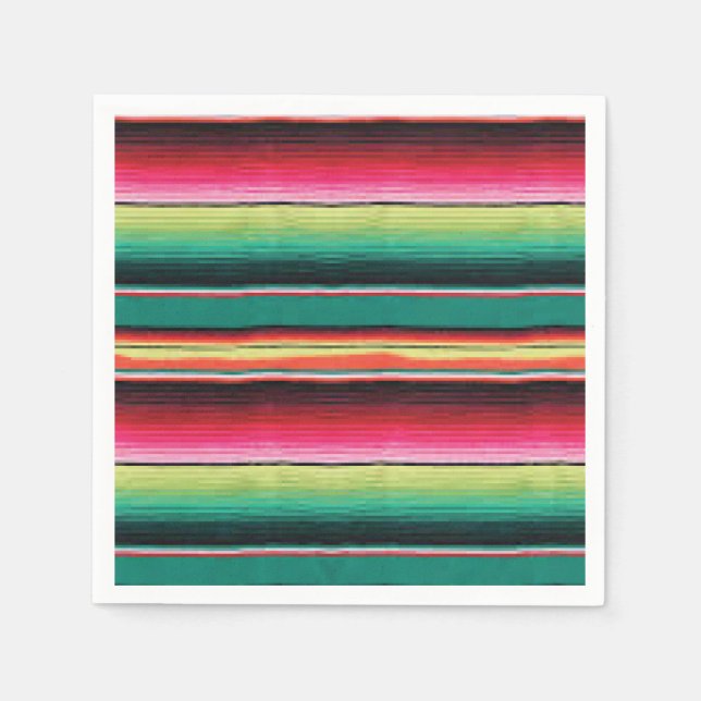 Mexikanska Fiesta serape print matta Napkins Pappersservett (Framsidan)
