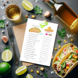 Mexikanska Fiesta Taco Möhippa Game Inbjudningar