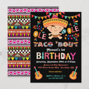 Mexikanska Fiesta Taco om 1:a födelsedag Inbjudningar