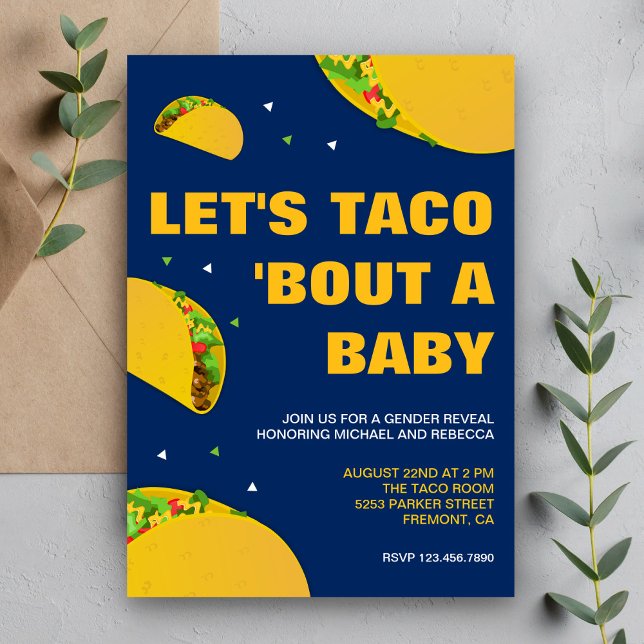 Mexikanska Fiesta Taco Theme Gender Reveal Party Inbjudningar (Skapare uppladdad)