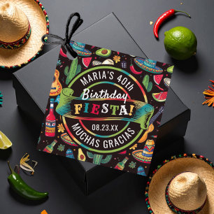 Mexikanska Fiesta valfri Tillfälle Mönster Black I Gåvor Etiketter