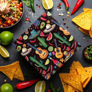 Mexikanska Fiesta valfri Tillfälle Mönster Black I Presentpapper