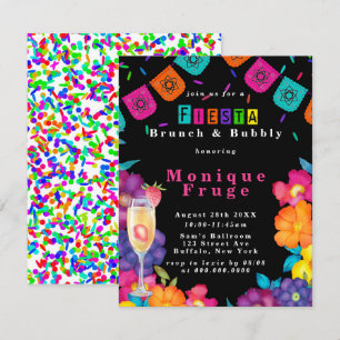 Mexikanska Fiesta Vivid Blommigt Brunch & Bubly Inbjudningar